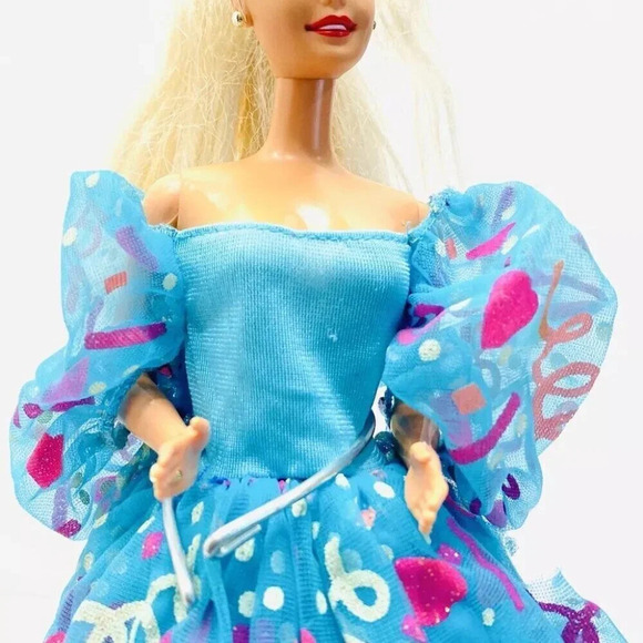 MATTEL BARBIE Doll Blonde Hair Blue Eyes Celebration Dress 12" Tall Free Ship - Picture 3 of 11